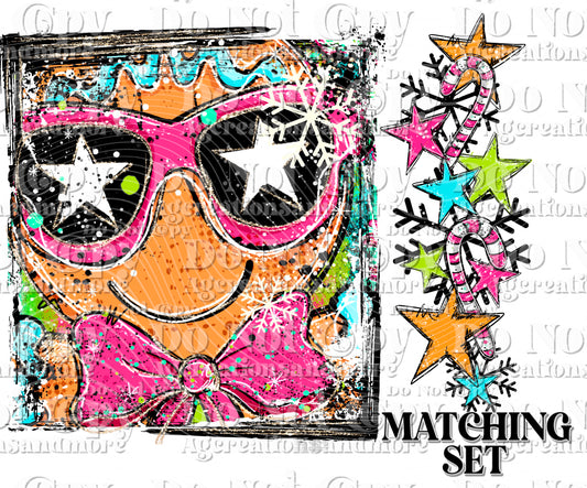 Selfie pic Doodle gingerbread, Set Digital Download PNG