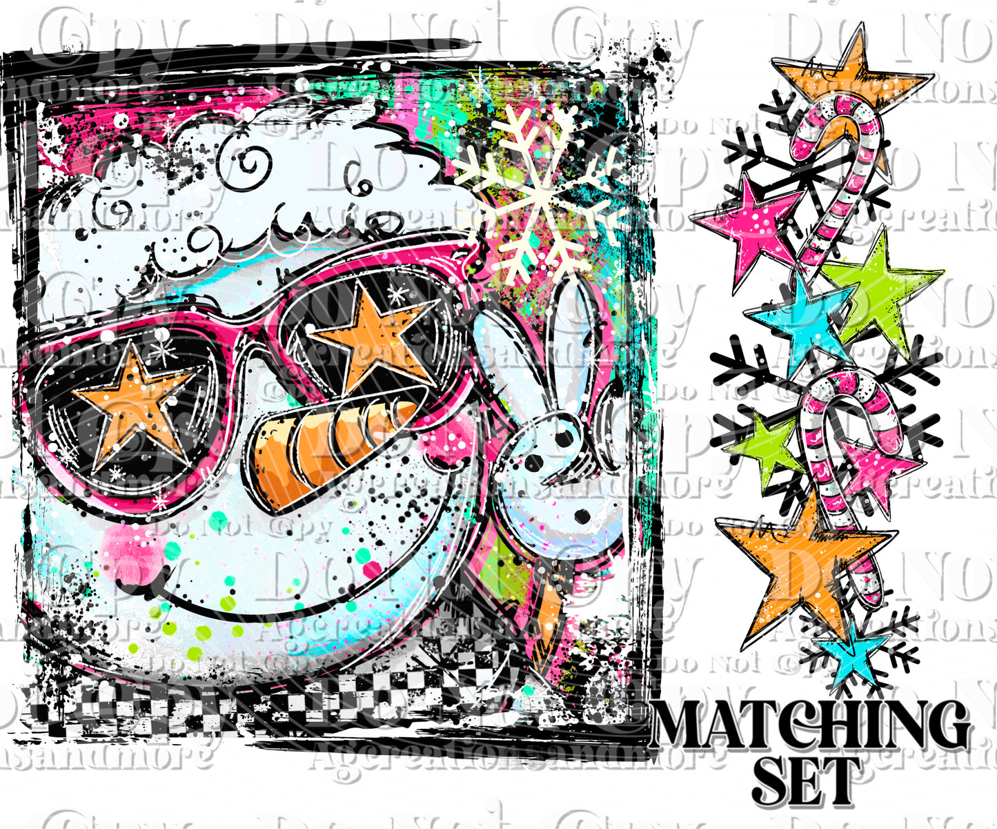 (Selfie pic Doodle snowman Set Digital Download PNG