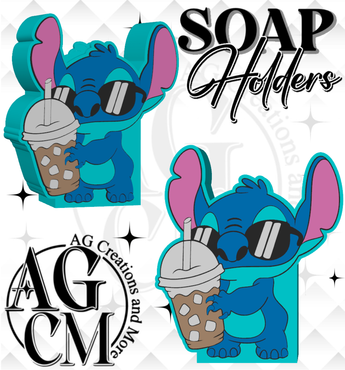 Blue Guy Coffee 3D Soap Holders STL / 3MF Files