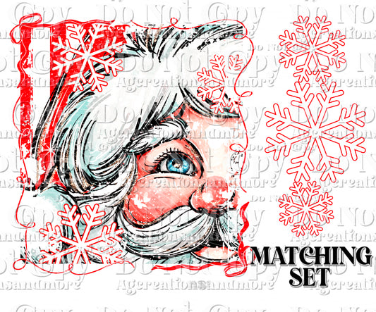 Close up Santa stripes set Digital Download PNG