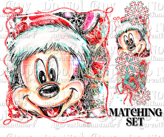 Christmas mouse set Digital Download PNG