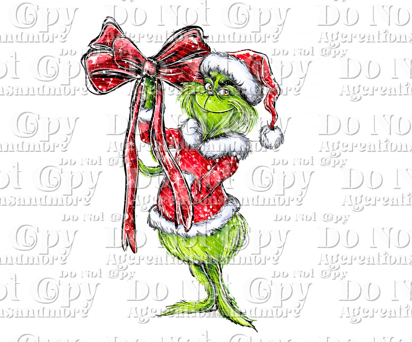 Christmas green coquette bow Digital Download PNG