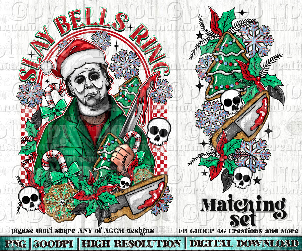 Slay Bells Ring set Digital Download PNG