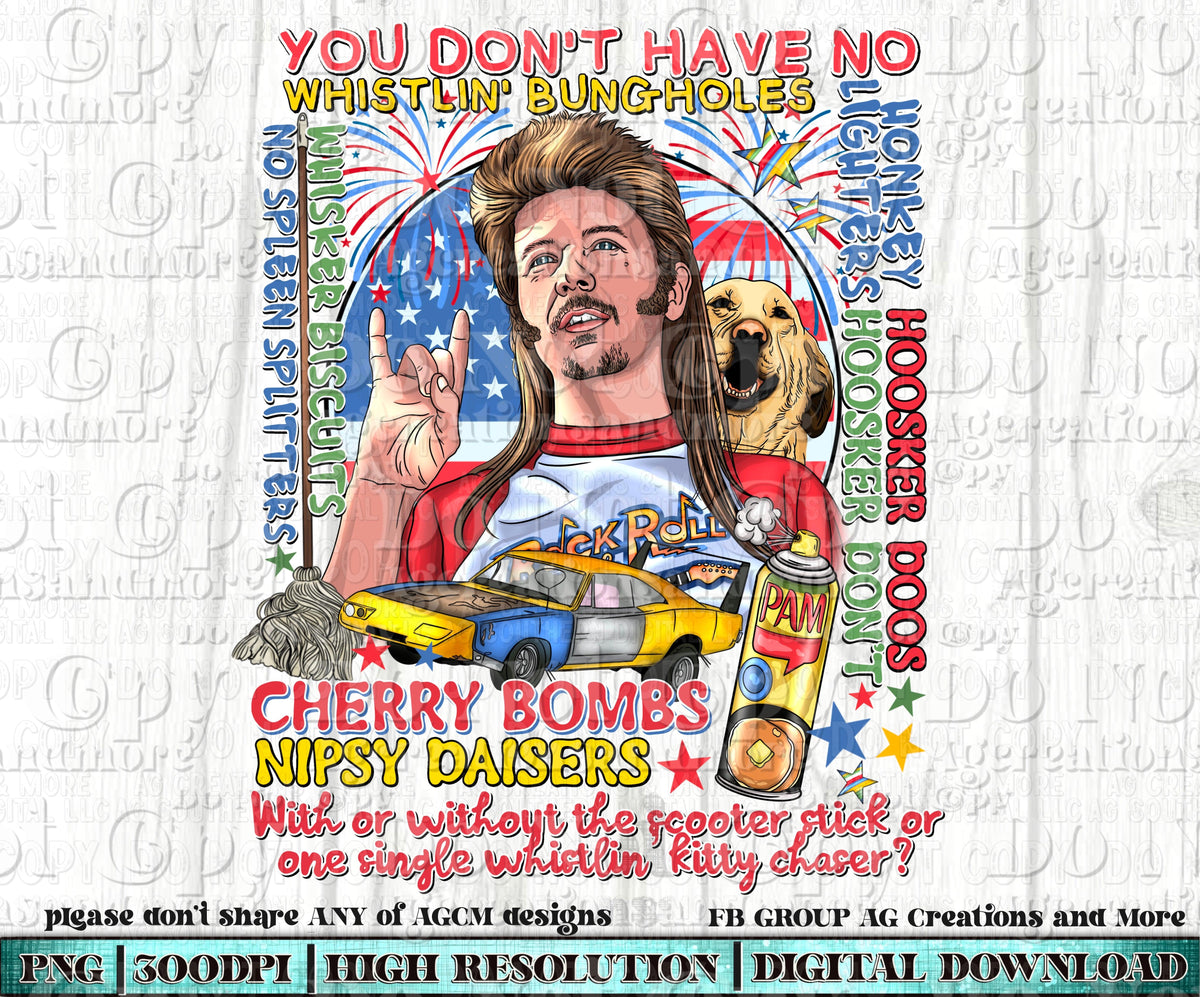 Joe fireworks Merica digital download PNG