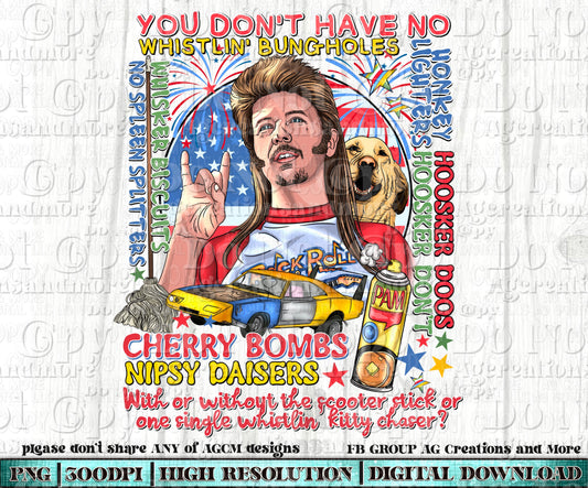 Joe fireworks Merica digital download PNG