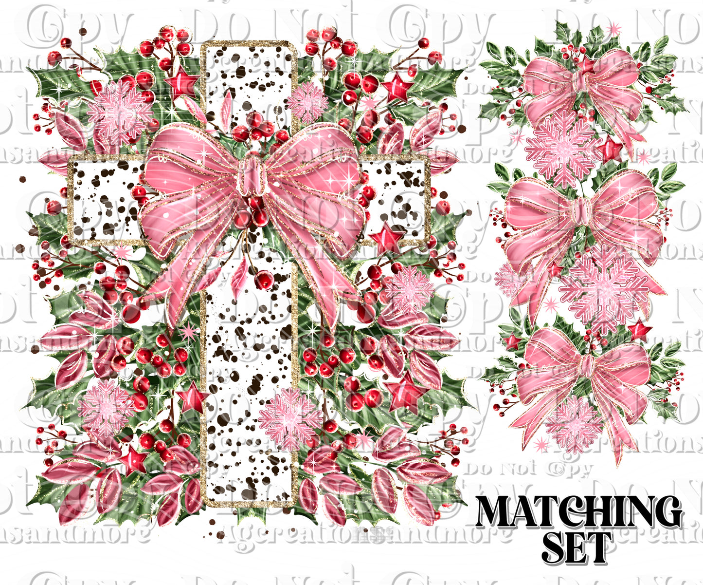 Christmas Cross Set Digital Download PNG