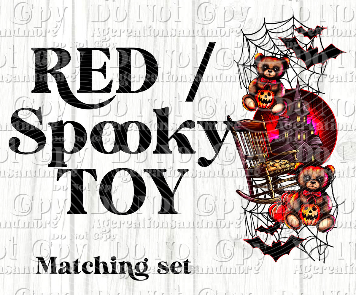 Halloween red doll  set Digital Download PNG