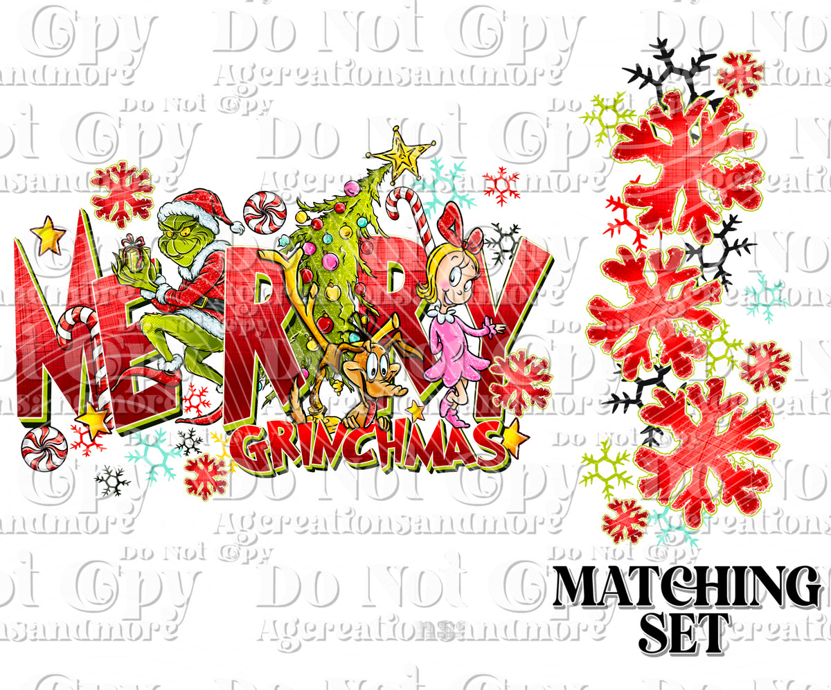 Red Merry Set Digital Download PNG