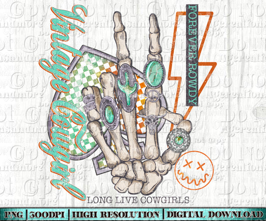 Skeleton Spades Concho hand Digital Download
