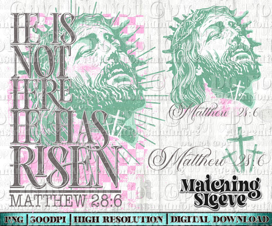 He is not here he has risen sleeve set Digital Download