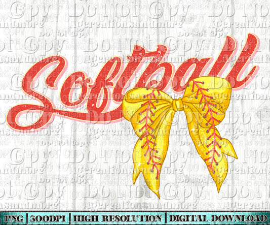Softball Bow Digital Download
