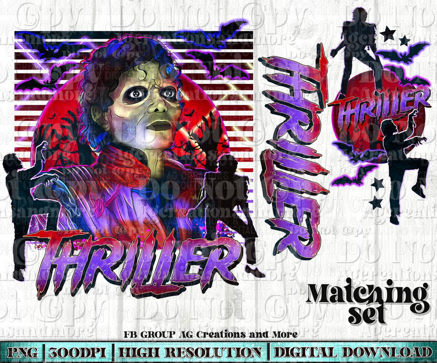 Vintage Thriller sleeve pocket PNG SET