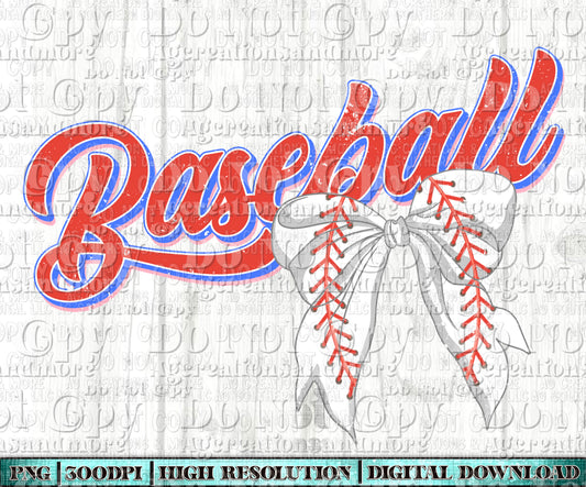 Baseball Bow Digital Download