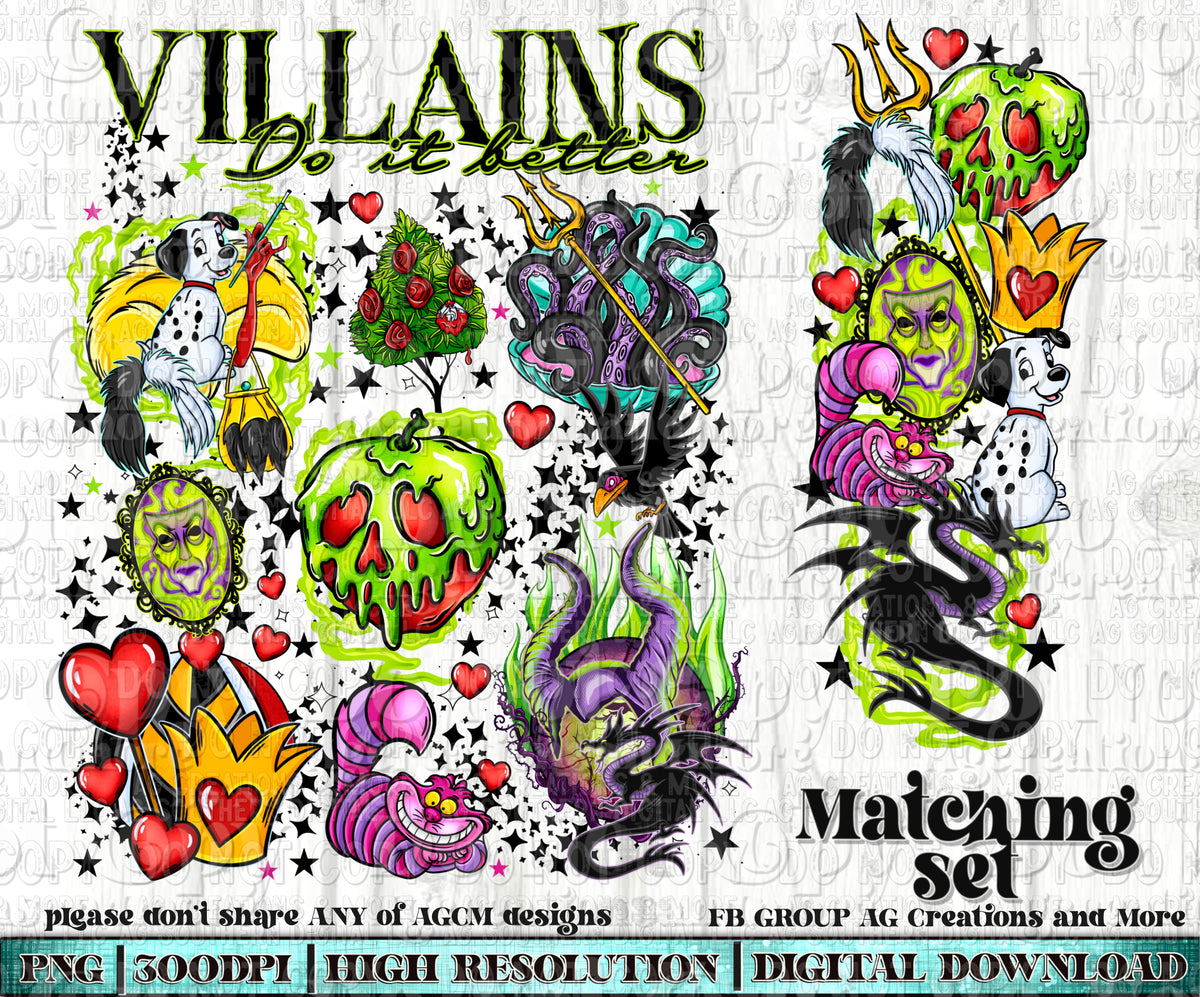 Villains do it better set Digital Download PNG