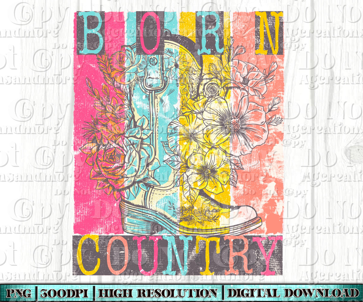 Born Country Digital Download PNG