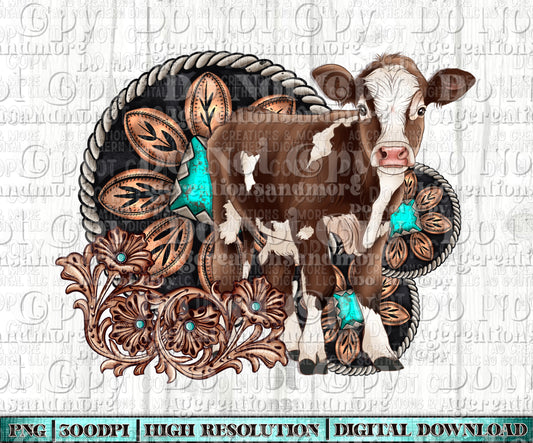 cows and turquoise Digital Download