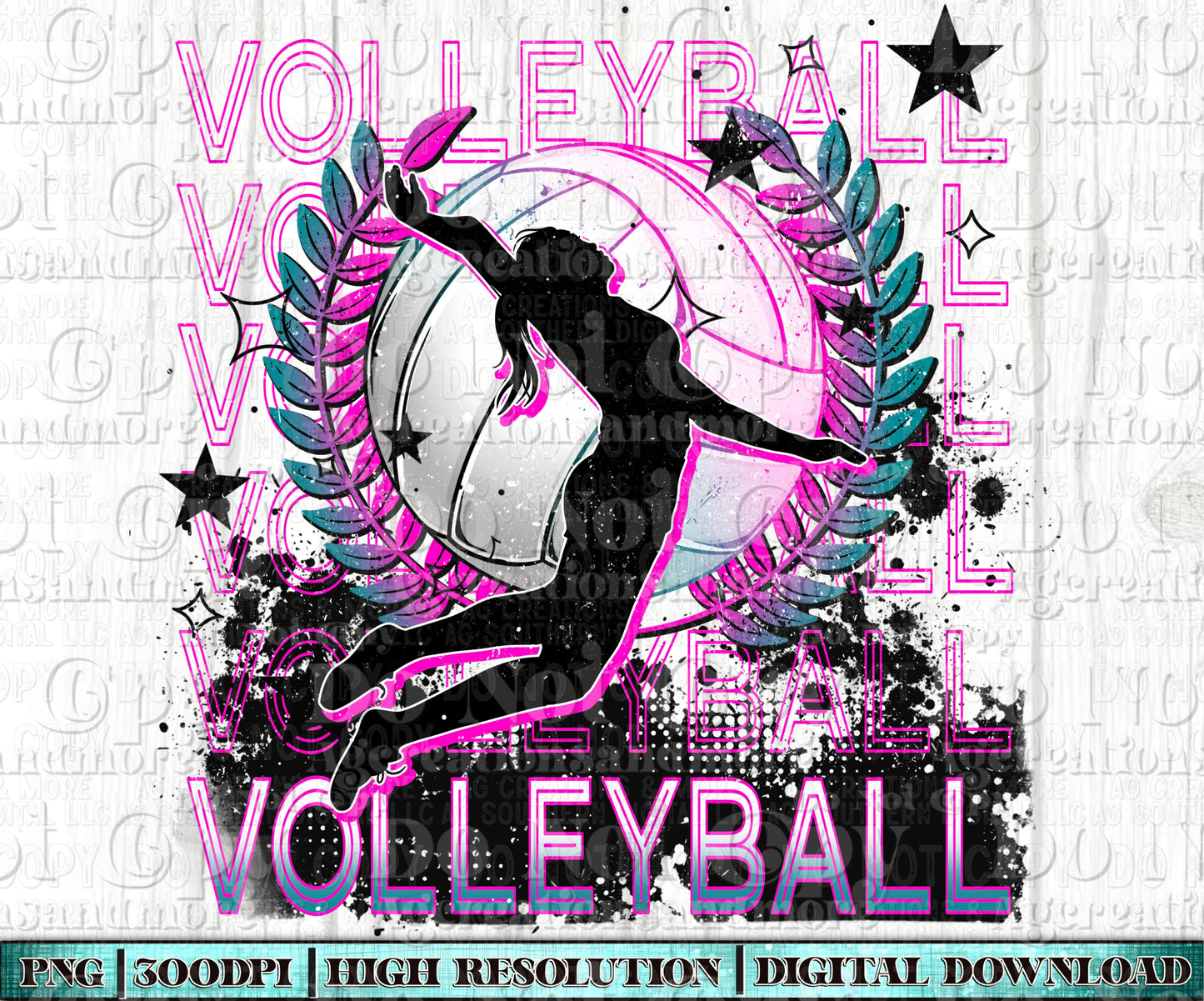 Volleyball Digital Download PNG