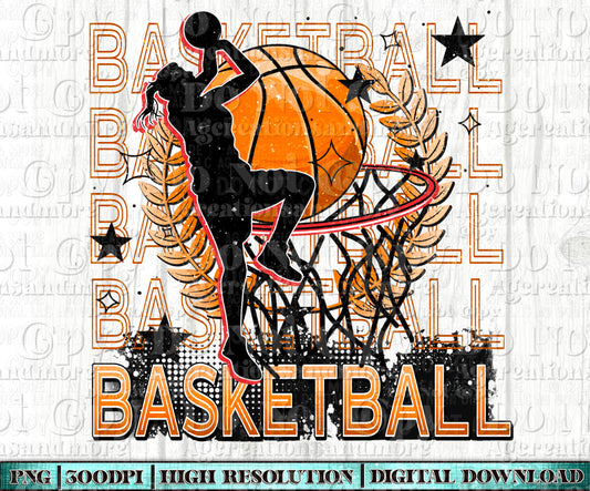 Basketball girl Digital Download PNG