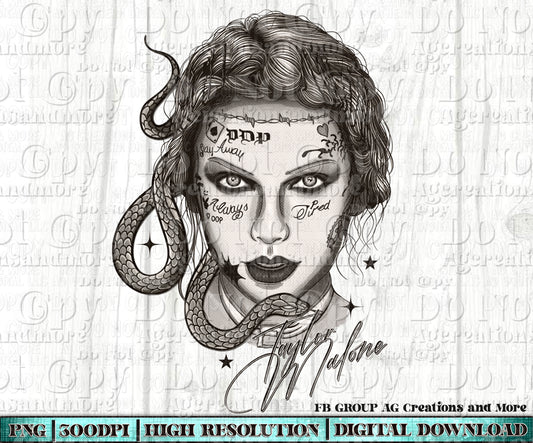 Girl and snake  Digital Download PNG