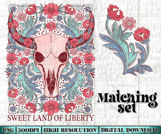 Boho Sweet land of liberty set Digital Download