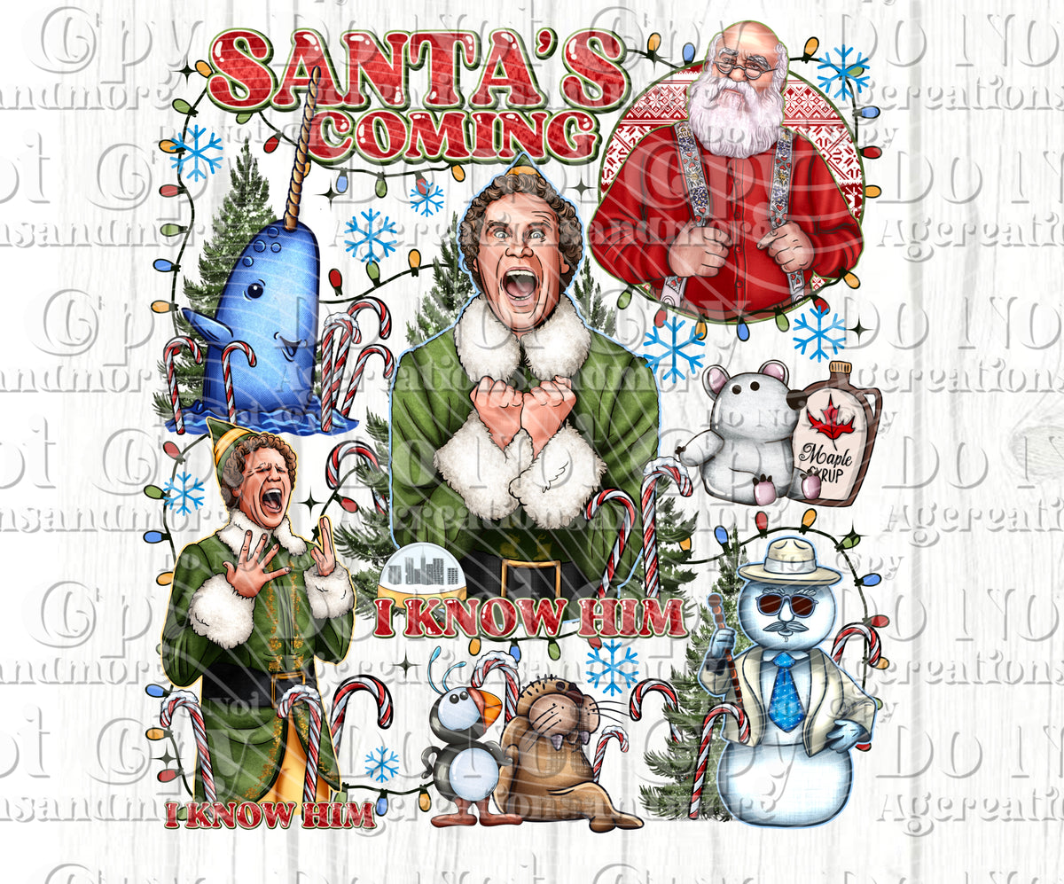 Santa is coming Digital Download PNG