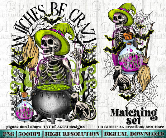 Witches be crazy set Digital Download PNG