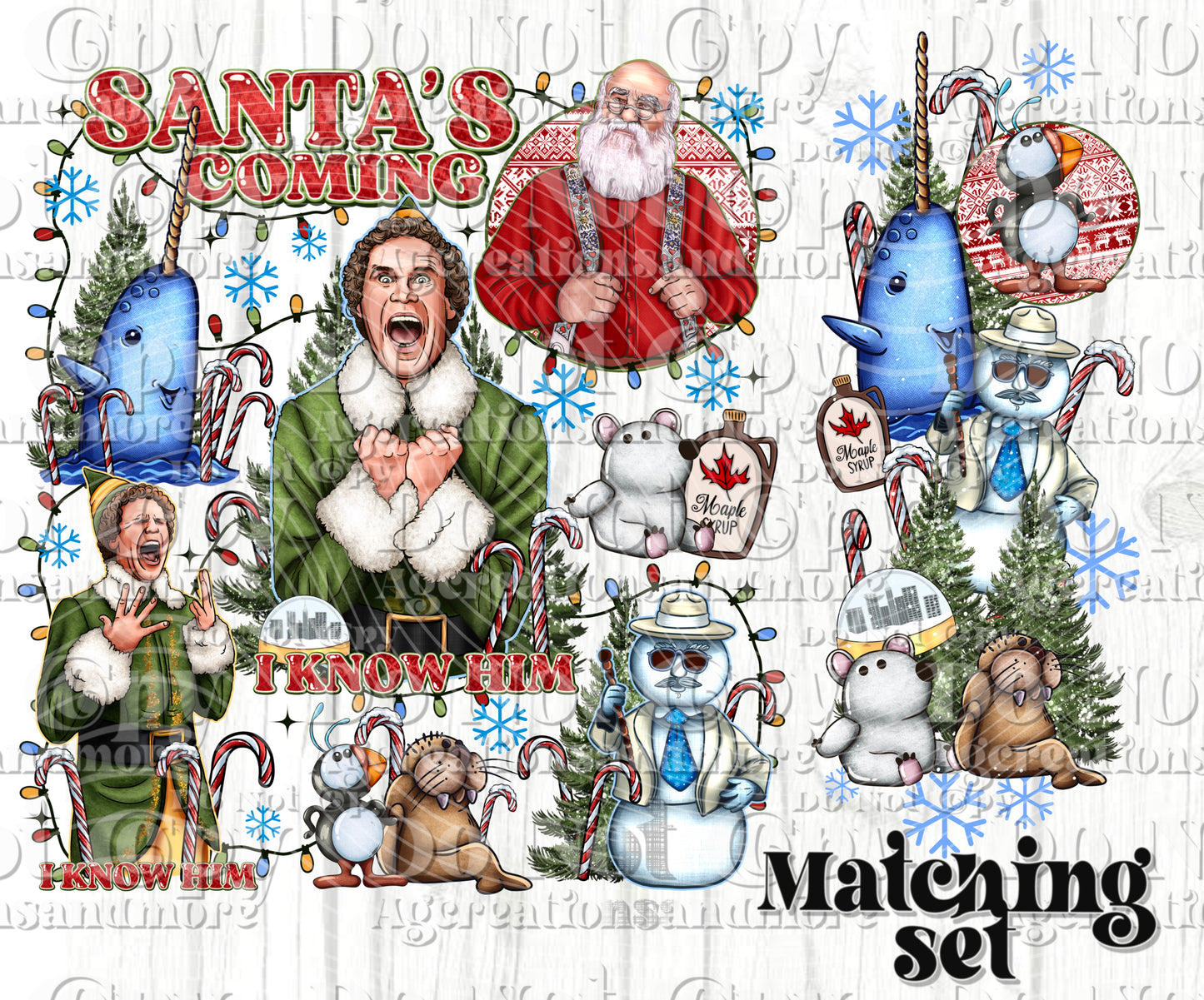 Santa is coming set Digital Download PNG