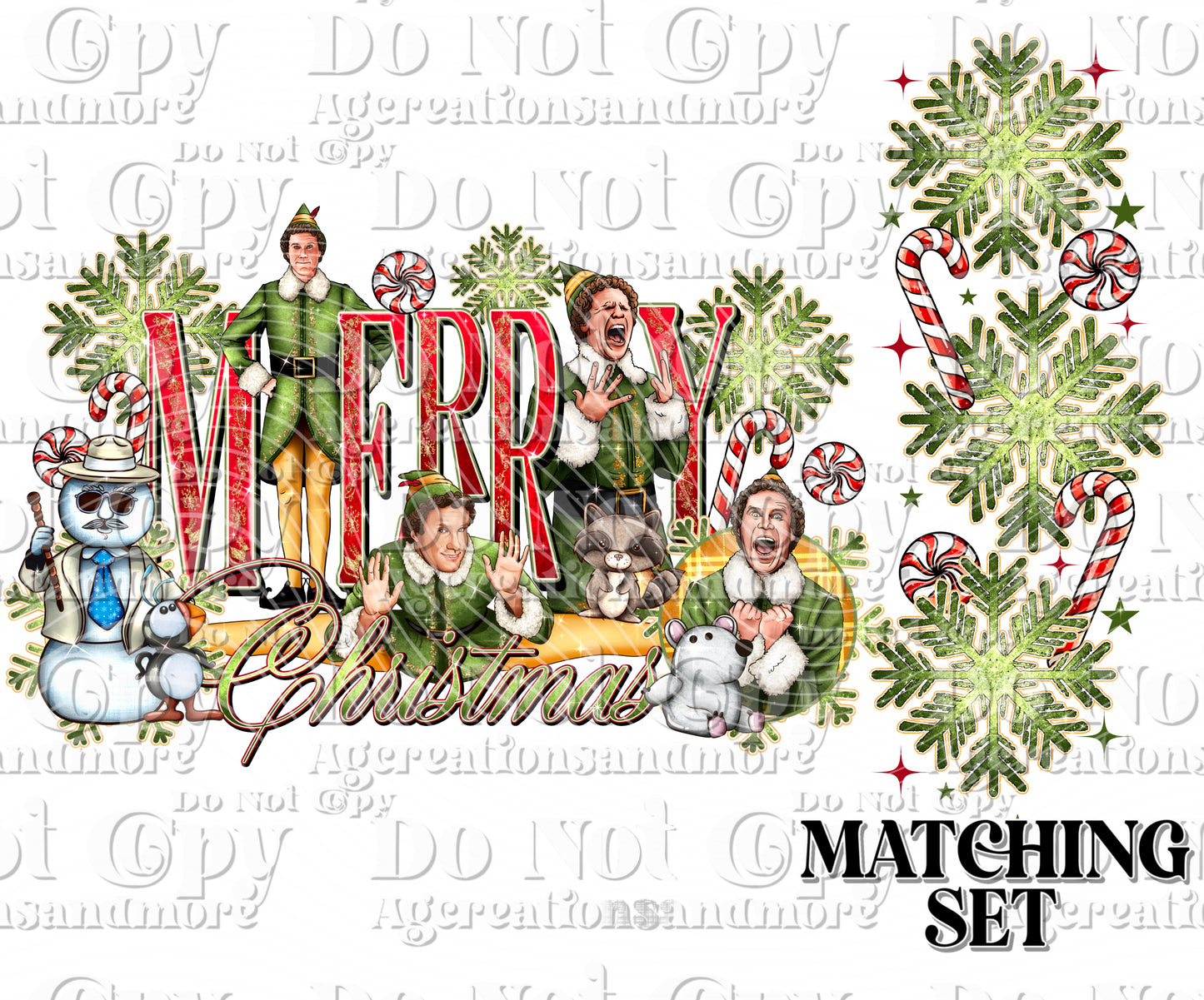 Buddy Merry Set Digital Download PNG