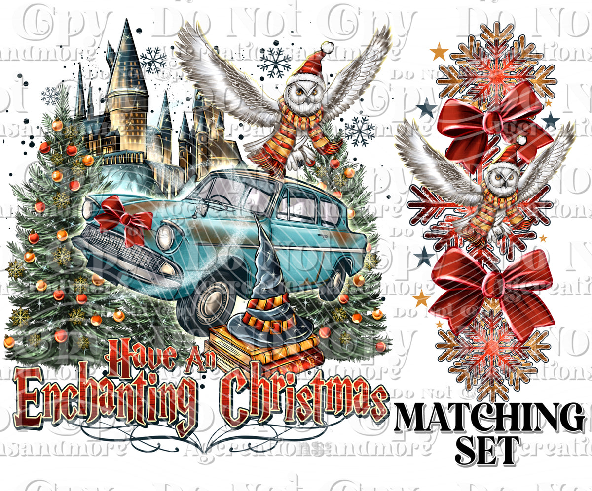 Enchanting Christmas OWL Set Digital Download PNG