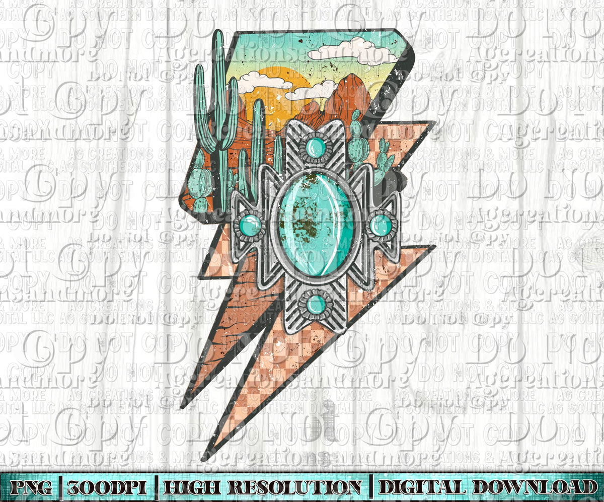 Lighten bolt concho Digital Download