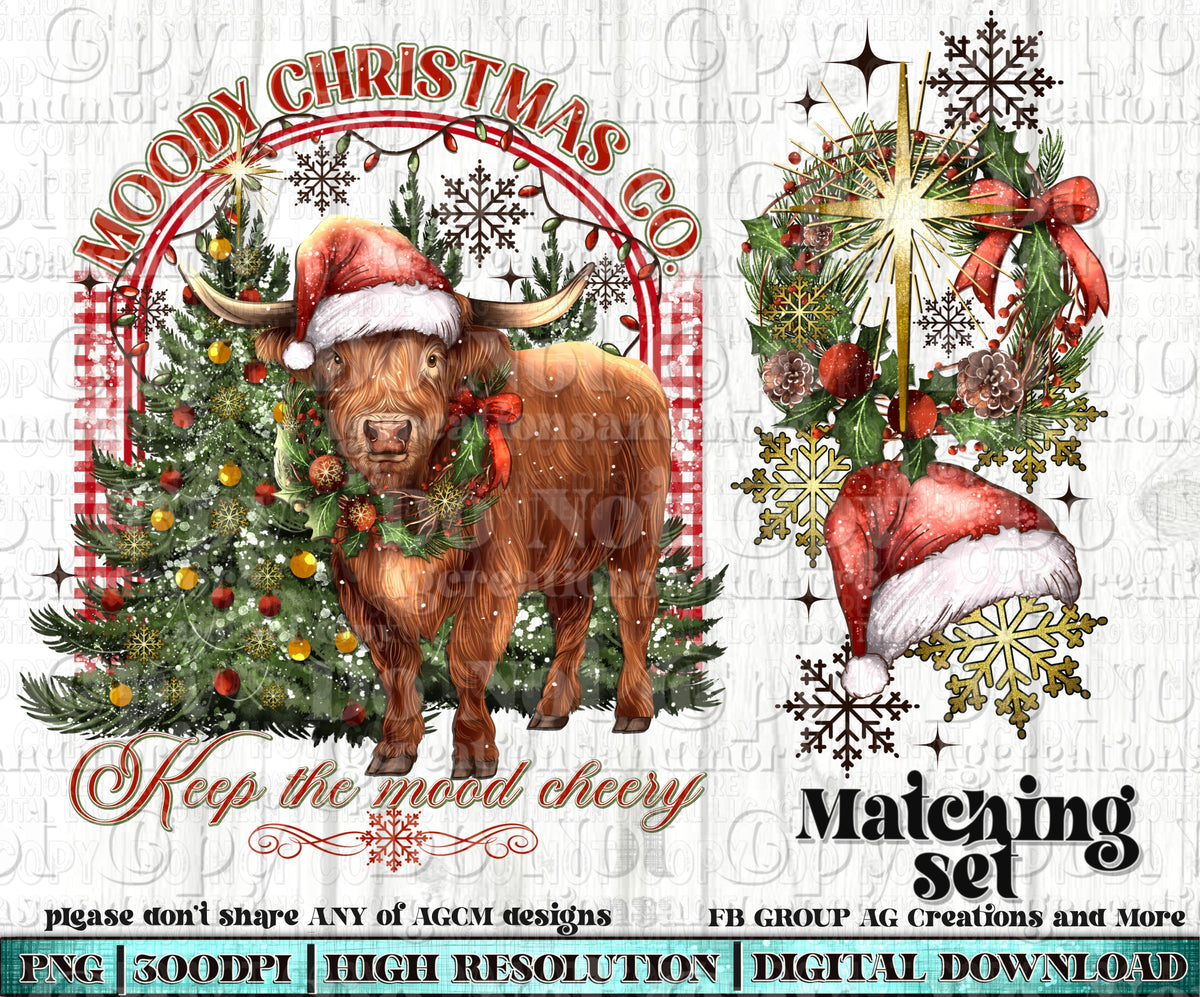 Moody Christmas set Digital Download PNG