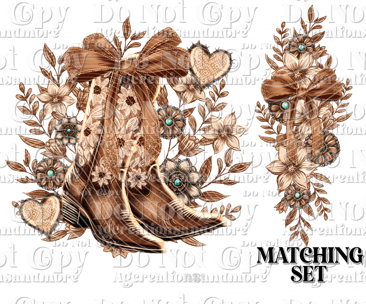 Floral Boots Set Digital Download PNG