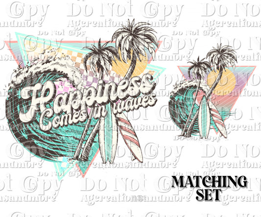 Happiness Comes In Waves & pocket Digital Download PNG