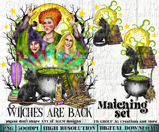 Witches Are Back Set Digital Download PNG