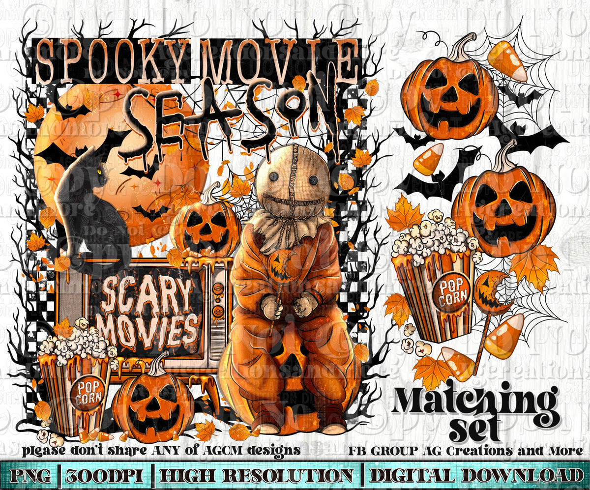 Spooky movie set Digital Download PNG