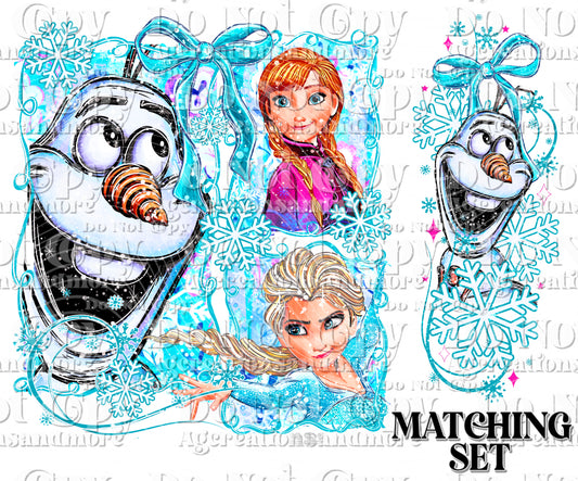Snowman & Sisters  Set Digital Download PNG