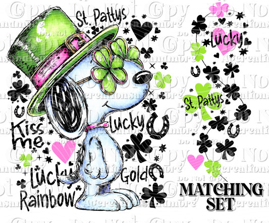 St patty's Puppy sleeve set Digital Download