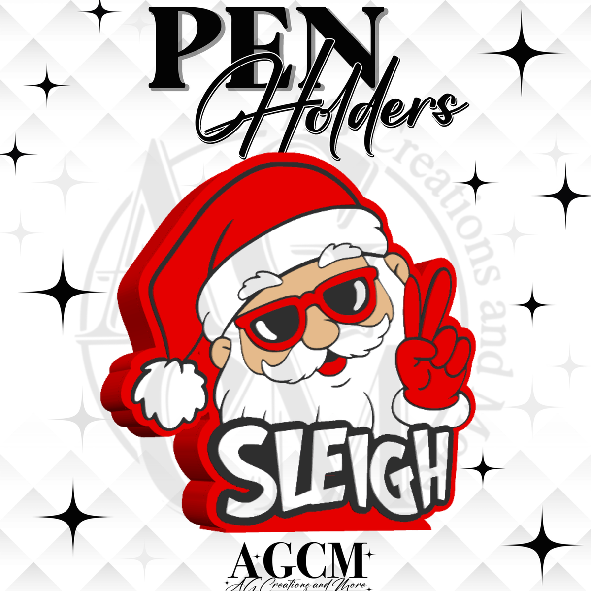 Santa Sleigh 3D Pen Holder 3MF / STL File