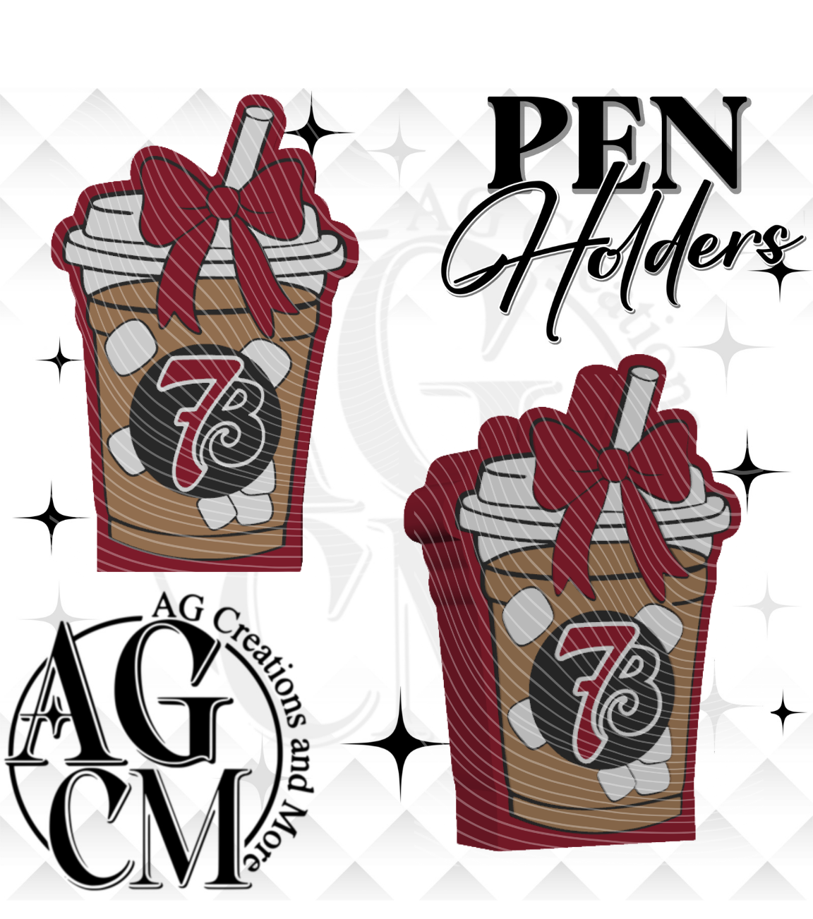 Marron Ice Coffee Drink 7B Pen Holder 3MF File