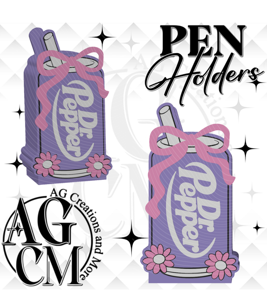 Girly Soda (bow laying in top) 3D Pen Holder 3MF File