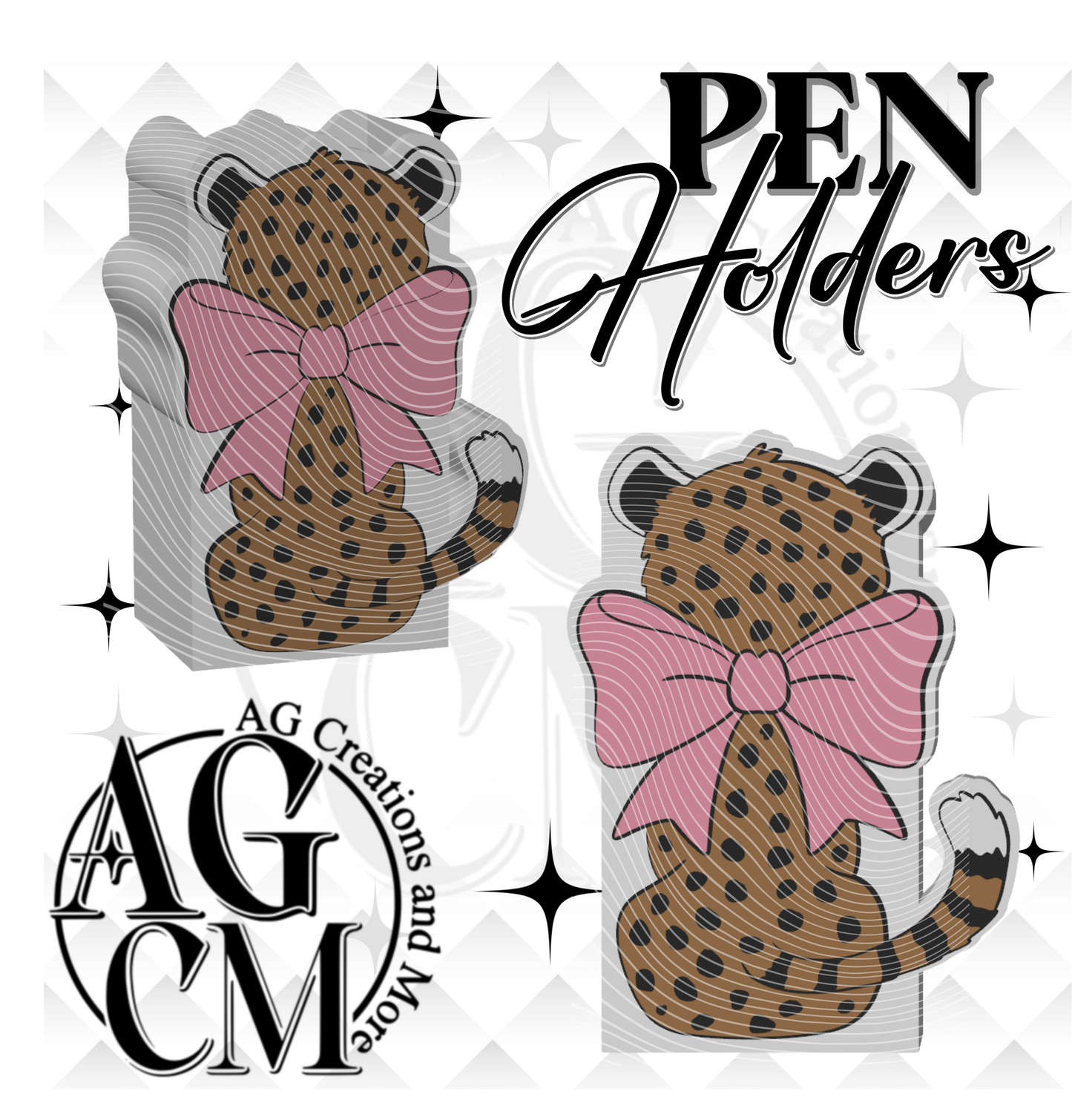 Cheetah Bow Pen Holder 3MF File