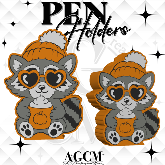 Fall Racoon 3D Pen Holder 3MF / STL File