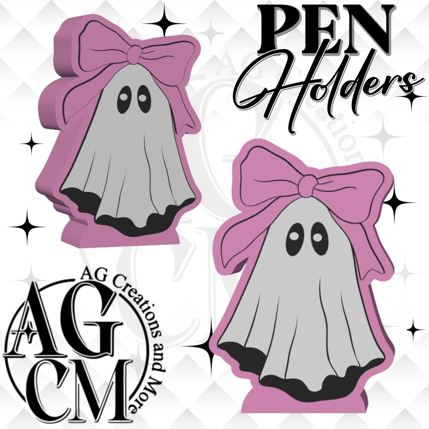 Ghost pink bow 3D Pen Holders (wholesale)