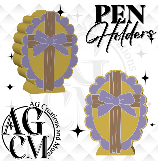 Faith Bow Cross 3D Pen Holders (wholesale)