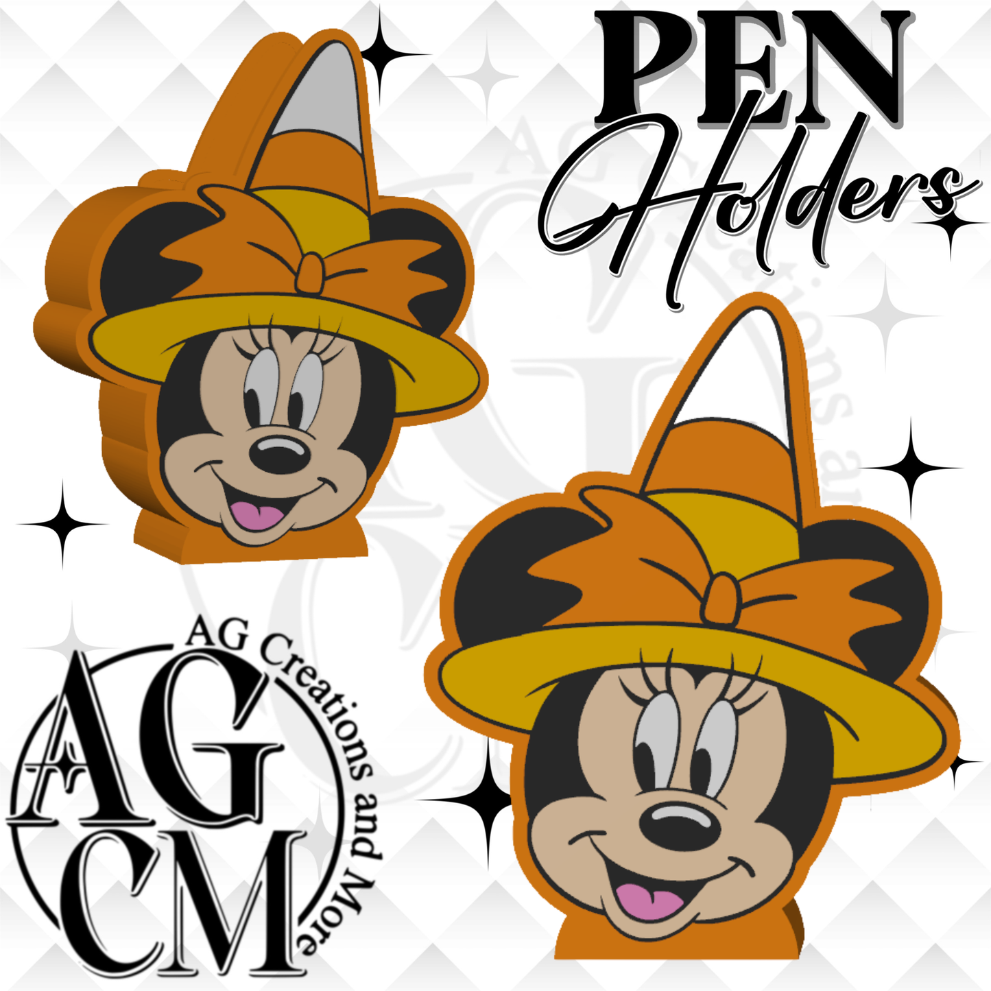 Girl mouse candy corn 3D Pen Holder 3MF / STL File