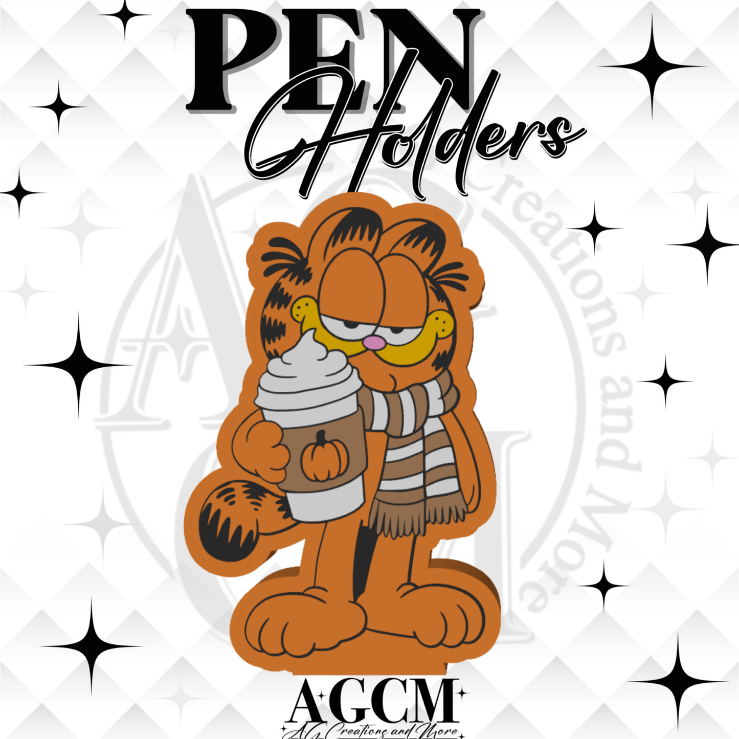 Fall Orange Cat 3D Pen Holders (wholesale)