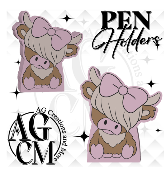 Highland Cow 3D Pen Holders (wholesale / singles)