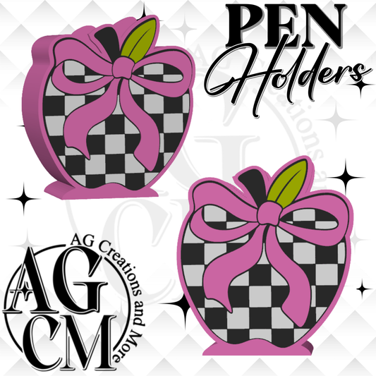 Checker Apple 3D Pen Holder 3MF / STL File