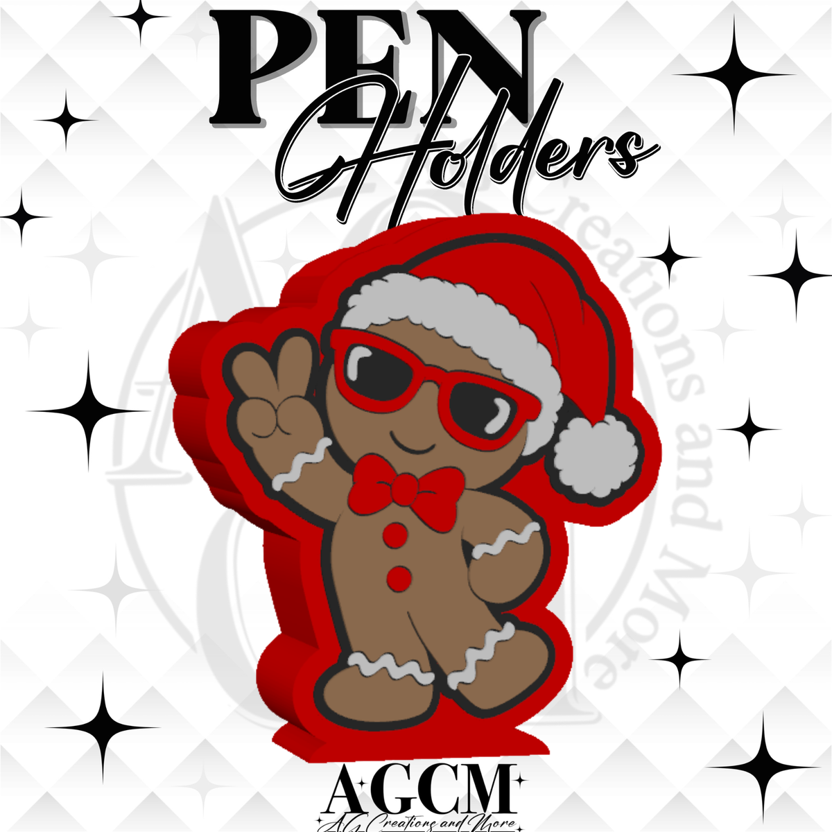 Gingerbread 3D Pen Holder 3MF / STL File