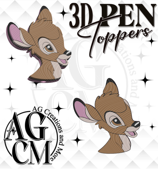 Baby Deer 3D pen Toppers 3MF File